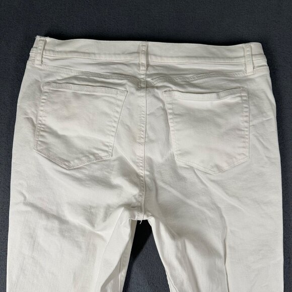 Loft Outlet Womens 12P White Skinny Ankle Cropped Cotton Blend Jeans - Picture 11 of 12